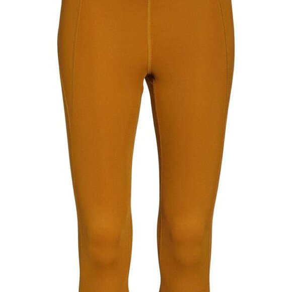 Girlfriend Collective Pocket Crop High Waisted Leggings in Saddle - Picture 4 of 6